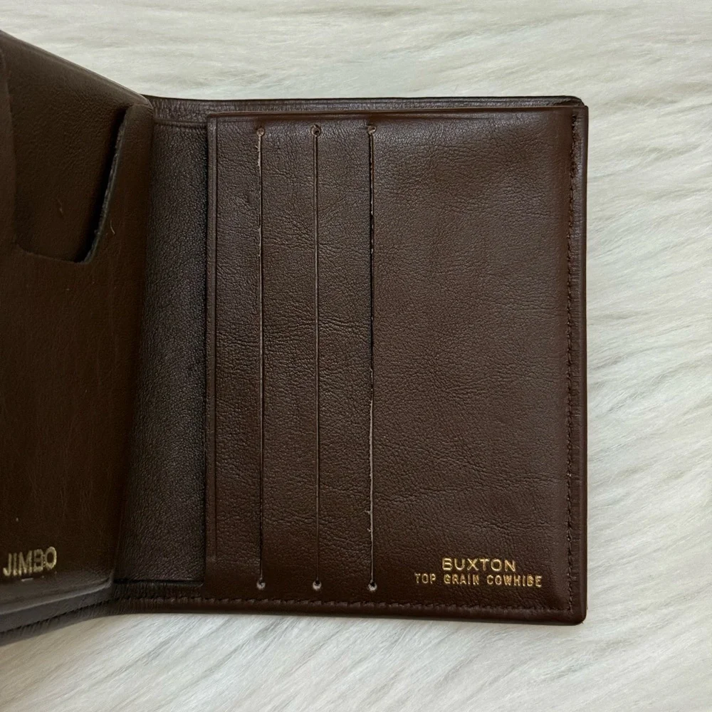 BUXTON - BROWN LEATHER COMPACT BIFOLD WALLET